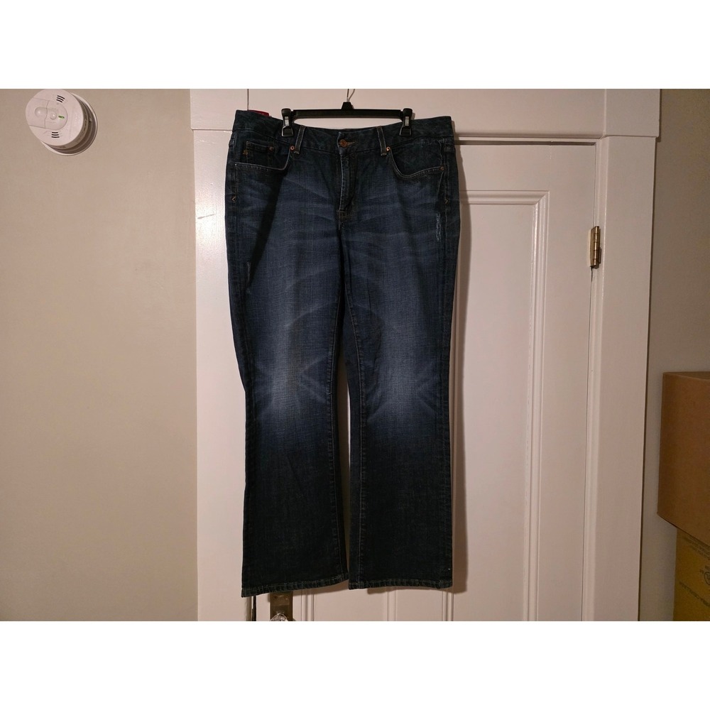 Seven7 Premium Denim Womens Size 18 Dark Wash Bootcut Jeans Stretch Blue Indigo
